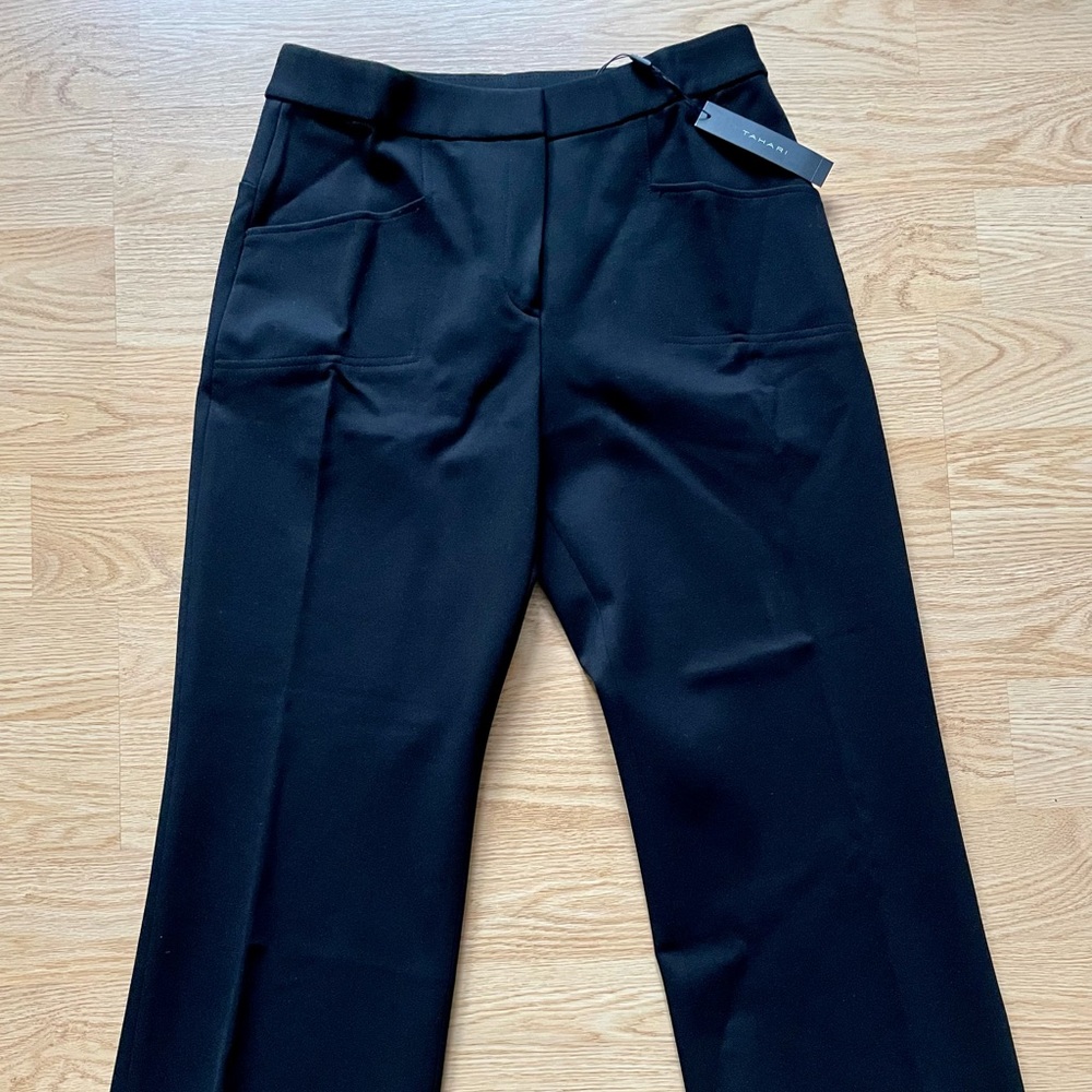 NEW WITH TAGS T Tahari black cropped wife straight-leg dress pant